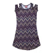 Vestido Juvenil Feminino Amora Zig Zag