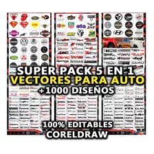 Super Pack 5en1 Vectores Para Auto +1000 Diseños Vectorizado