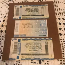 Monsters Of Rock Festival (3 Ingressos) Para Colecionar 