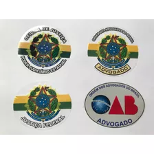 Quatros Adesivos: Adv, Oab, Oficial De Justiça, J. Federal