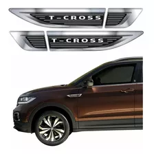 Kit Adesivo Aplique Lateral Para Volkswagen T-cross 20453 Cor Cromado