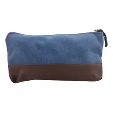 Estojo Escolar De Lápis Necessaire Viagem Jeans Azul