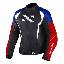 Jaqueta Motociclista Norisk Nr 01 Preto Azul Vermelho Frio