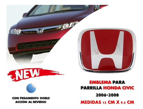 Emblema Para Parrilla Honda Civic 2006-2008 Foto 2