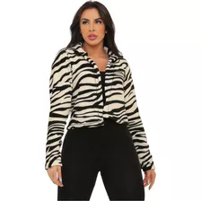 Casaco Curto Elegante Premium Tendência Feminina Frio