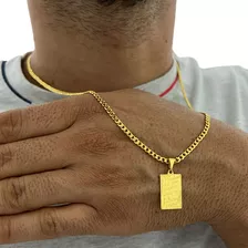 Colar Masculino De Moeda Antiga Banhada A Ouro Não Escurece+