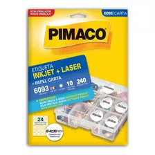Etiqueta Inkjet/laser Carta 6093 Com 10 Folhas Pimaco