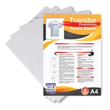 Papel Transfer Claro A4 X 10 Hojas Estampar Telas Claras