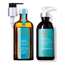 Moroccanoil Creme Pentear Hidratant 300ml + Oleo Light 125ml