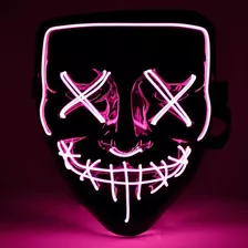 Mascara La Purga Con Luz Led De Neon Para Fiestas Y Eventos