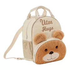 Kit Mochila + Bolsa De Mão Personalizada Urso Escolar