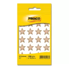Etiqueta Adesiva Pimaco Estrela Dourada 100 Unidades 18,8mm