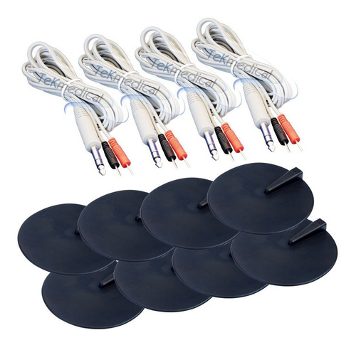 4 Cables Y 8 Electrodos 10cm - Electroestimulador Tekmedical