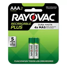 Pilas Recargable Aaa 750 Mah Rayovac Plus Blister X 2 Unidades