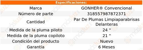 2- Plumas Limpiaparabrisas Trafic 2008/2013 Gonher Foto 3