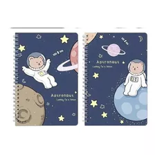 Libreta Osito Astronauta Kawaii Color Azul