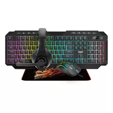 Combo Gamer 4 En 1 Teclado Auricular Mouse Y Pad Rgb