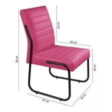 Conjunto Com 4 Cadeira Jade Sala De Jantar Couro Sintético Cor Da Estrutura Da Cadeira Preto Cor Do Assento Rosa Desenho Do Tecido Liso