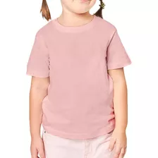 Camiseta Infantil Manga Curta Malha Lisa Colorida Básica