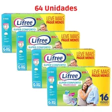 Roupa Intima Fralda Geriátrica Lifree G/eg Kit 64 Unidades