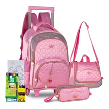 Kit Mochila Rodinha Sweet Queen Infantil Lançamento Meninas