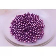 Perola Abs Inteira 8mm C/furo 1000 Und 250g Perolas Cor Roxo