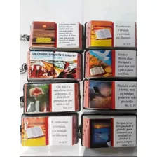 Chaveiro Evangélico Mini Biblia Com Versículos 120 Und