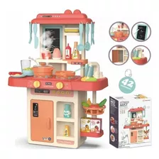 Cocina De Juguete 42 Accesorios Estilo Moderno Rosada