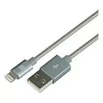 Cable Lightning Tejido Para iPhone 200cm Color Gris