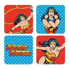Set 4 Unidades Posa Vaso Dc Superman Batman Wonder Woman