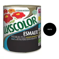 Tinta Esmalte Base Água Preto Fosco 900ml Lukscolor