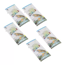 5 Cartelas Isca Artificial Camarão 4cm Sabiki Chicote Barato