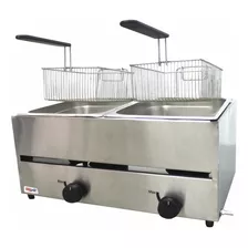 Fritador A Gas Tacho Fritura 2 Cubas Zepper Zp20g2 Cor Inox