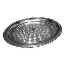 Bandeja Redonda Inox 40cm Garçom Servir Grande