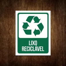 Placa De Sinalização - Lixo Reciclável