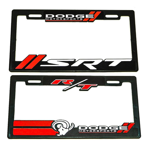  Portaplacas Premium Dodge Srt  Juego 2 Piezas Foto 5