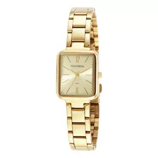 Relógio Mondaine Feminino Quadrado Casual Dourado