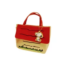  Hermosa Bolsa De Snoopy Casita House Color Beige/ Rojo 