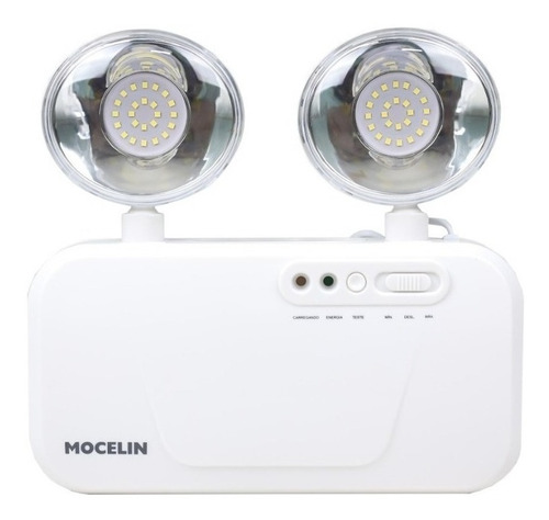 Luminária De Emergência Mocelin 3000 Lumens Led Com Bateria Recarregável 8 W 110v/220v Branca