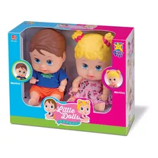 Boneca Bebê Little Dolls Gêmeos - Menino E Menina- Divertoys