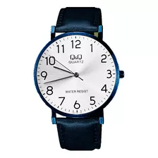 Reloj Q&q Qyq Qa21j402 Casual Cuero Hombre + Estuche 