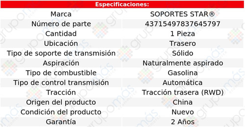 Soporte Transmisin Tras S Star Arrow L4 1.6l 76 A 80 Foto 2