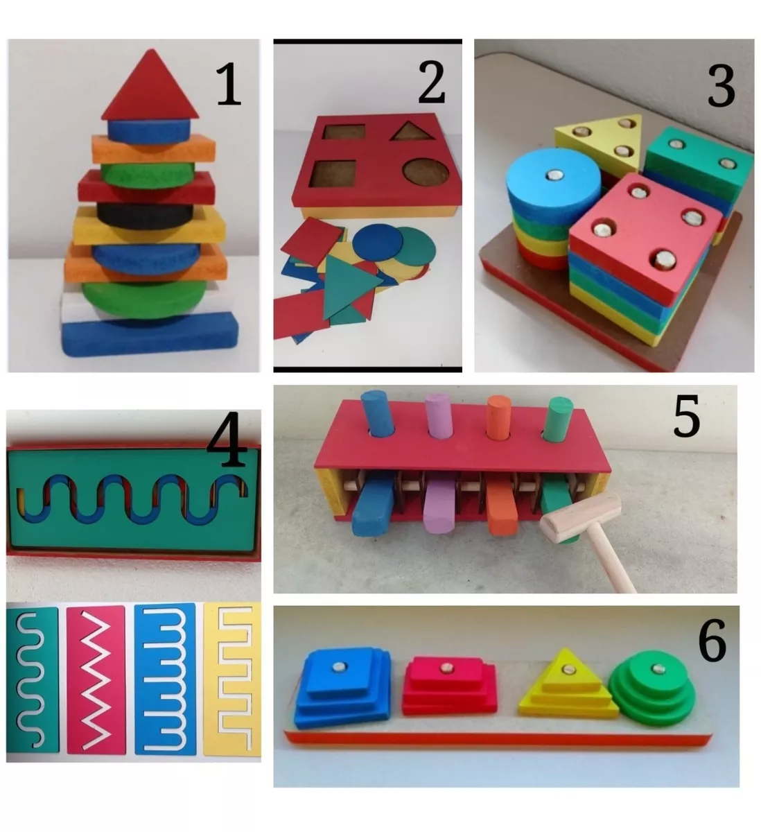 Monte Seu Kit Com 06 Brinquedos Pedagógicos - Leia Descrição