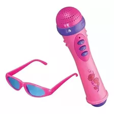 Microfone + Óculos Infantil Com Luz E Som Menina Pop Star