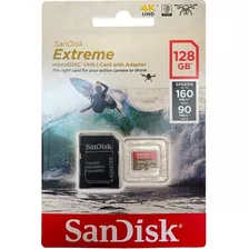 Cartão De Memória Sandisk Sdsqxa1-128ggn6aa Extreme Sd 128gb