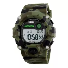 Relógio Masculino Digital Militar Tático Camuflado Verde