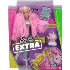 Muñeca Barbie Extra Abrigo Rosa Mattel / Accesorios