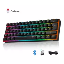 Terport Teclado Gamer Mecanico Inalambrico Español Con Ñ I-61 , Bluetooth+2.4g+cable, Outemu Red Switch, 62 Teclas Anti-ghosting, Retroiluminación Rgb / Teclado Pc Computadora Para Win/mac/ios/android