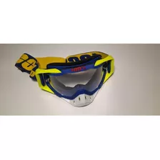 Oculos Motocross Downhill Ski Similar 100% Racecrafte Cor Da Armação Azul Cor Da Lente Branco