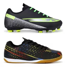 Combo Chuteira Campo E Futsal Resistente Oferta Voxel Top